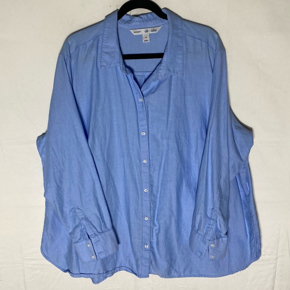 Old Navy Light Blue The Classic Shirt Long Sleeve Casual Button Up Shirt 3X